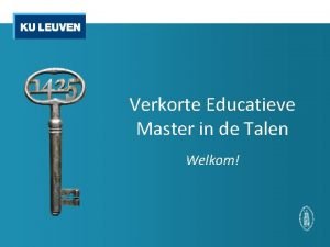 Verkorte educatieve master talen