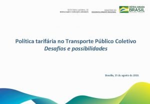 Poltica tarifria no Transporte Pblico Coletivo Desafios e