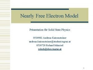 Nearly Free Electron Model Prsentation fr Solid State