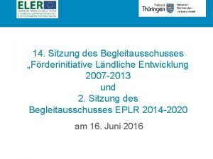 Rubrik 14 Sitzung des Begleitausschusses Frderinitiative Lndliche Entwicklung