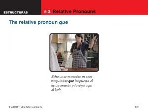 5 3 Relative Pronouns The relative pronoun que