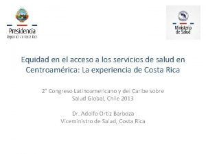 Equidad en el acceso a los servicios de