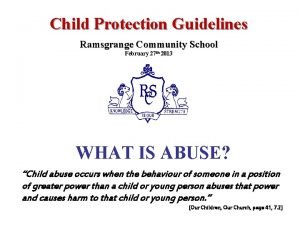 Child Protection Guidelines Ramsgrange Community School February 27