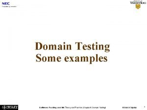 Software testing domains