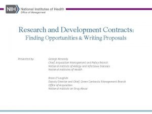 Research and development contracts