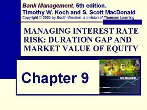 Bank Management Management 5 th edition Timothy W