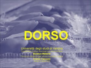 it DORSO Universit degli studi di Verona Dipartimento