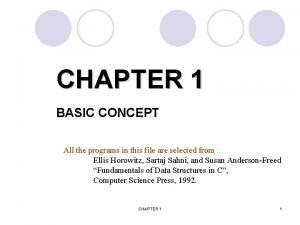 CHAPTER 1 BASIC CONCEPT All the programs in