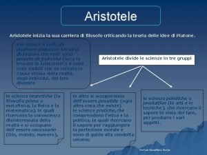 Aristotele inizia la sua carriera di filosofo criticando