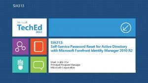 Microsoft identity management self service password reset