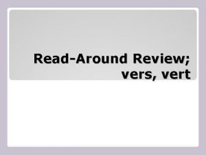 ReadAround Review vers vert What are the roots
