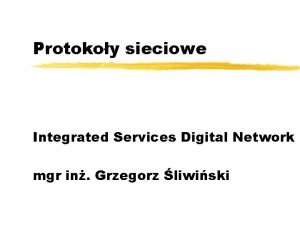 Protokoy sieciowe Integrated Services Digital Network mgr in