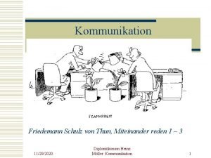 Kommunikation Friedemann Schulz von Thun Miteinander reden 1