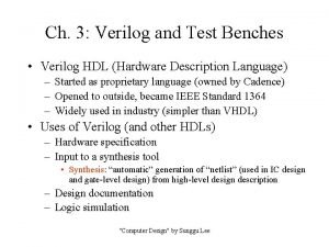 Test bench in verilog