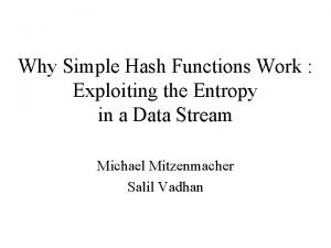 Hash entropy