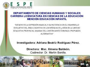 DEPARTAMENTO DE CIENCIAS HUMANAS Y SOCIALES CARRERA LICENCIATURA