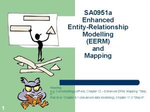 SA 0951 a Enhanced EntityRelationship Modelling EERM and