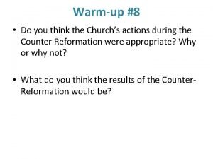 Warmup 8 Do you think the Churchs actions