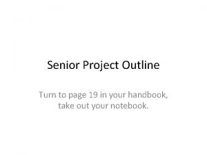 Senior project outline
