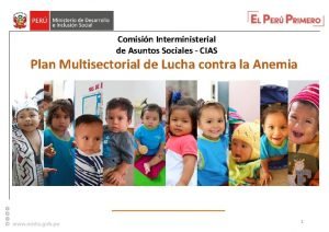 Comisin Interministerial de Asuntos Sociales CIAS Plan Multisectorial