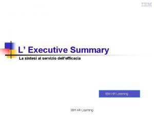 Executive summary esempio