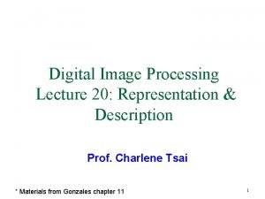 Representation and description in image processing