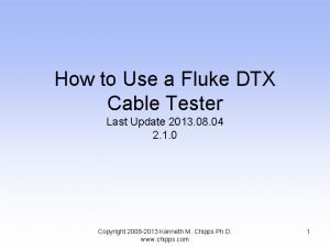 Fluke dtx cable tester