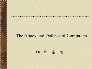 The Attack and Defense of Computers Dr 1