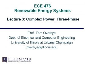 ECE 476 Renewable Energy Systems Lecture 3 Complex