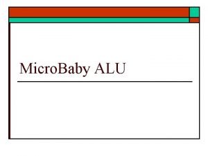 Micro Baby ALU MB ALU o Constructed form