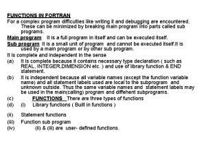 Functions in fortran