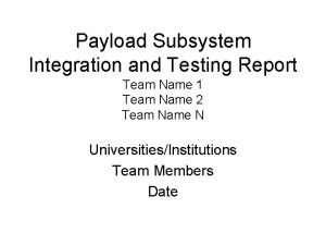 Payload subsystem