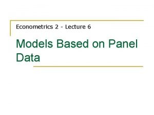 Panel data