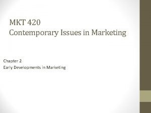 MKT 420 Contemporary Issues in Marketing Chapter 2