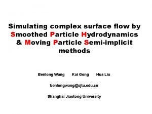 Simulating complex surface flow by Smoothed Particle Hydrodynamics