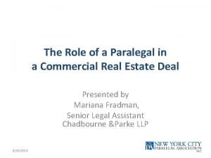 The Role of a Paralegal in a Commercial