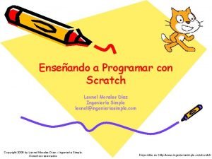 Enseando a Programar con Scratch Leonel Morales Daz