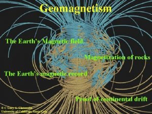 Geomagnetism The Earths Magnetic field Magnetization of rocks