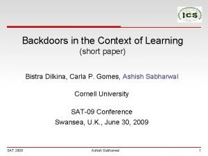 Backdoors in the Context of Learning short paper