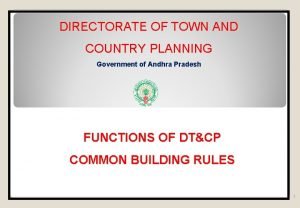 Directorate of town & country planning