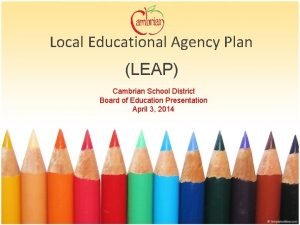 Local Educational Agency Plan LEAP Cambrian School District
