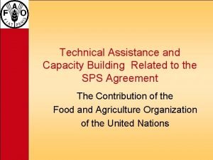 Technical Assistance and Capacity Building Related to the