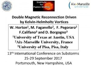 Double Magnetic Reconnection Driven by KelvinHelmholtz Vortices W