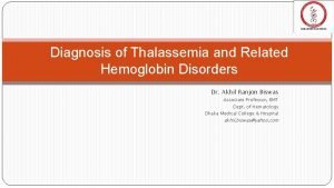 Thalassemia electrophoresis