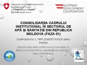 CONSOLIDAREA CADRULUI INSTITUIONAL N SECTORUL DE AP I