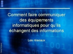 Comment faire communiquer des quipements informatiques pour quils