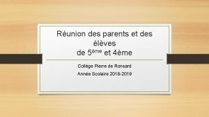 Runion des parents et des lves de 5me