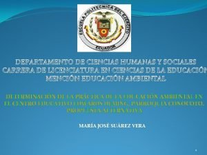 DEPARTAMENTO DE CIENCIAS HUMANAS Y SOCIALES CARRERA DE
