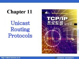 Chapter 11 Unicast Routing Protocols Http netwk hannam