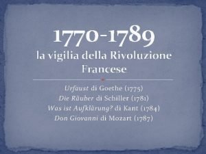 1770 1789 la vigilia della Rivoluzione Francese Urfaust